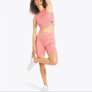 Nautica Competition Ribbed Crop Top + Biker Short Set